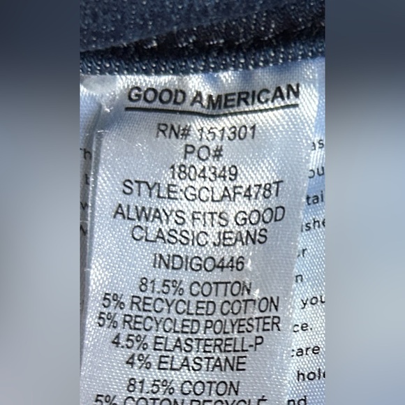 Good American Dark Blue Ankle Slim Jeans Raw Hem - Picture 10 of 10